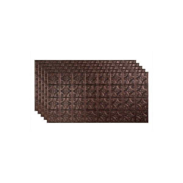 Acoustic Ceiling Products Fasade Traditional Syle # 1 - 48-3/8" x 24-3/8" PVC Glue Up Tile in Smoked Pewter - PG5027 - main